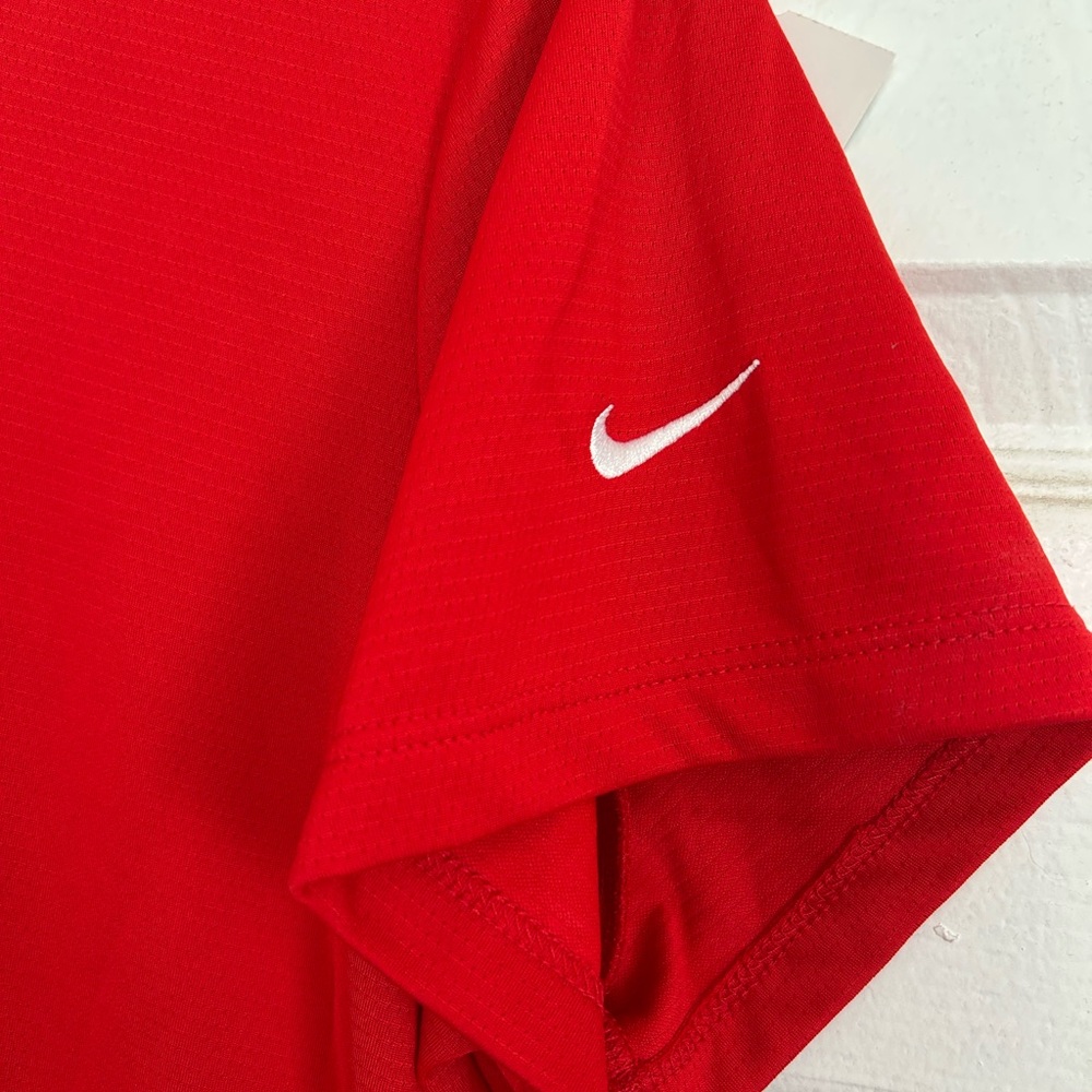 Nike Red Women's Button-Down Polo Shirt - Picture 7 of 7